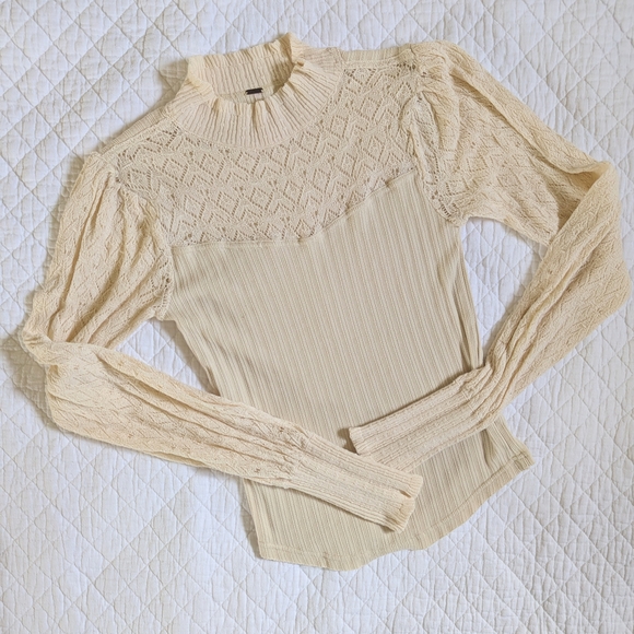 Free People Tops - Free People Cream Lace Top